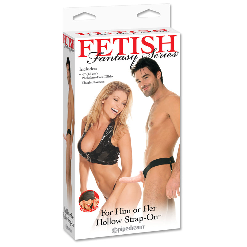 Fetish Fantasy Series For Him or Her 6 in. Hollow Strap-On Beige/Black