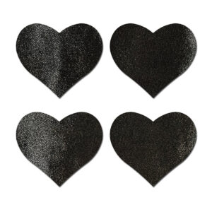 Pastease Petites Liquid Hearts Pasties Black 2-Pack
