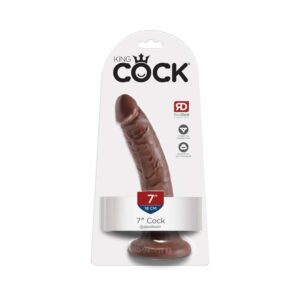 King Cock 7 in. Cock Realistic Dildo With Suction Cup Brown