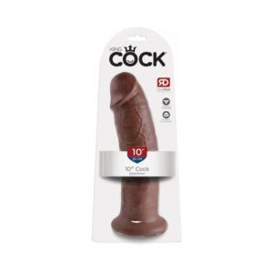 King Cock 10 in. Cock Realistic Dildo With Suction Cup Brown