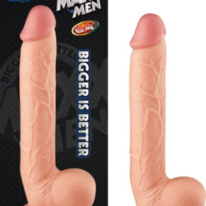 Maxx Men 11in. Real Skin Straight Dong With Balls & Suction Cup (Ivory)