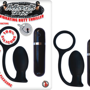 Mack Tuff Vibrating Butt Thriller Silicone Multispeed Cock Ring And Anal Plug (Black)