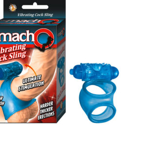The Macho Vibrating Cocksling / Cockring Waterproof (Blue)