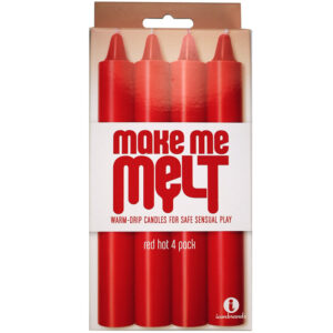 The 9''s, Make Me Melt Sensual Warm-Drip Candles, 4 Pack, Red Hot