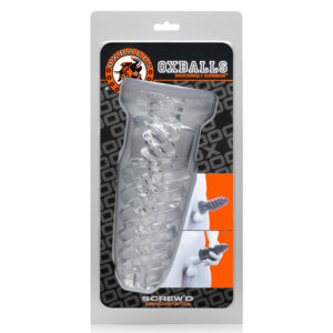 OxBalls Screw''D, Super Squish Corkscrew Jackoff Toy, Clear