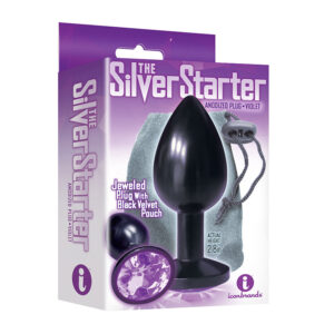 The 9''s, The Silver Starter, Bejeweled Annodized Stainless Steel Plug, Violet