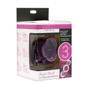 Wand Essentials Thunder-Gasm 3 In 1 Silicone Wand Attachment, Purple