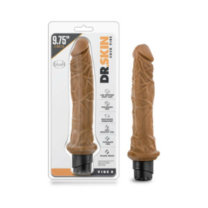 Dr. Skin Cock Vibe 8 Realistic 9.75 in. Vibrating Dildo Tan
