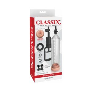 Classix Pleasure Pump With Interchangeable Sleeves Clear/Beige/Black