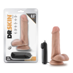 Dr. Skin Dr. Rob 6.5 in. Vibrating Dildo with Balls Beige