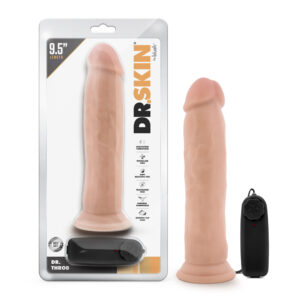 Dr. Skin Dr. Throb Realistic 9.5 in. Vibrating Dildo Beige
