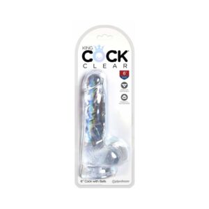 King Cock Clear 6 in. Cock With Balls Realistic Suction Cup Dildo