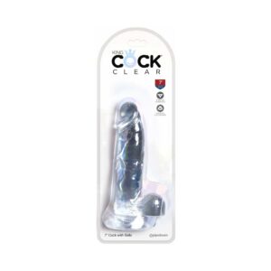 King Cock Clear 7 in. Cock With Balls Realistic Suction Cup Dildo