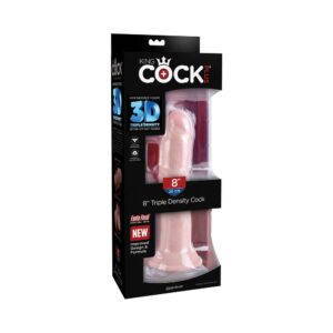 King Cock Plus 8 in. Triple Density Cock Realistic Dildo With Suction Cup Beige