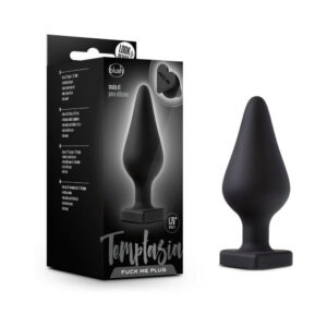 Temptasia ''Fuck Me'' Silicone Anal Plug with Heart-Shaped Base Black