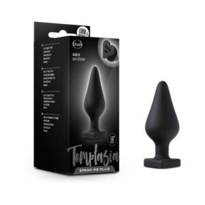 Temptasia ''Spank Me'' Silicone Anal Plug with Heart-Shaped Base Black