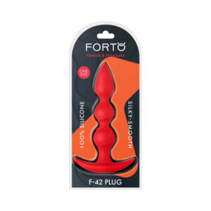 Forto F-42 Spiral Beads Silicone Anal Plug Red