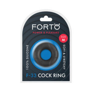 Forto F-33 Liquid Silicone Cockring Medium Black