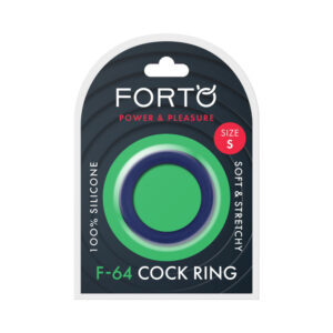 Forto F-64 Wide Liquid Silicone Cockring Small Blue