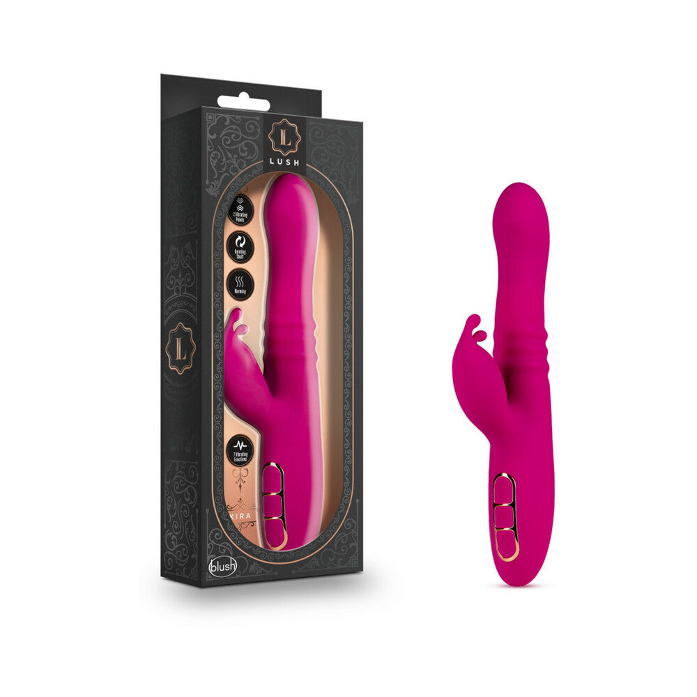 Blush Lush Kira Rechargeable Silicone Thrusting Rabbit Vibrator Velvet