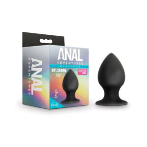 Anal Adventures Platinum Silicone Anal Stout Plug Large Black