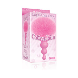 The 9''s Cottontails Silicone Bunny Tail Butt Plug Beaded Pink