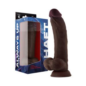 Shaft Model C: 9.5 in. Dual Density Silicone Dildo with Balls Mahogany