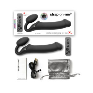 Strap-On-Me Vibrating Bendable Strapless Strap-On Black XLarge