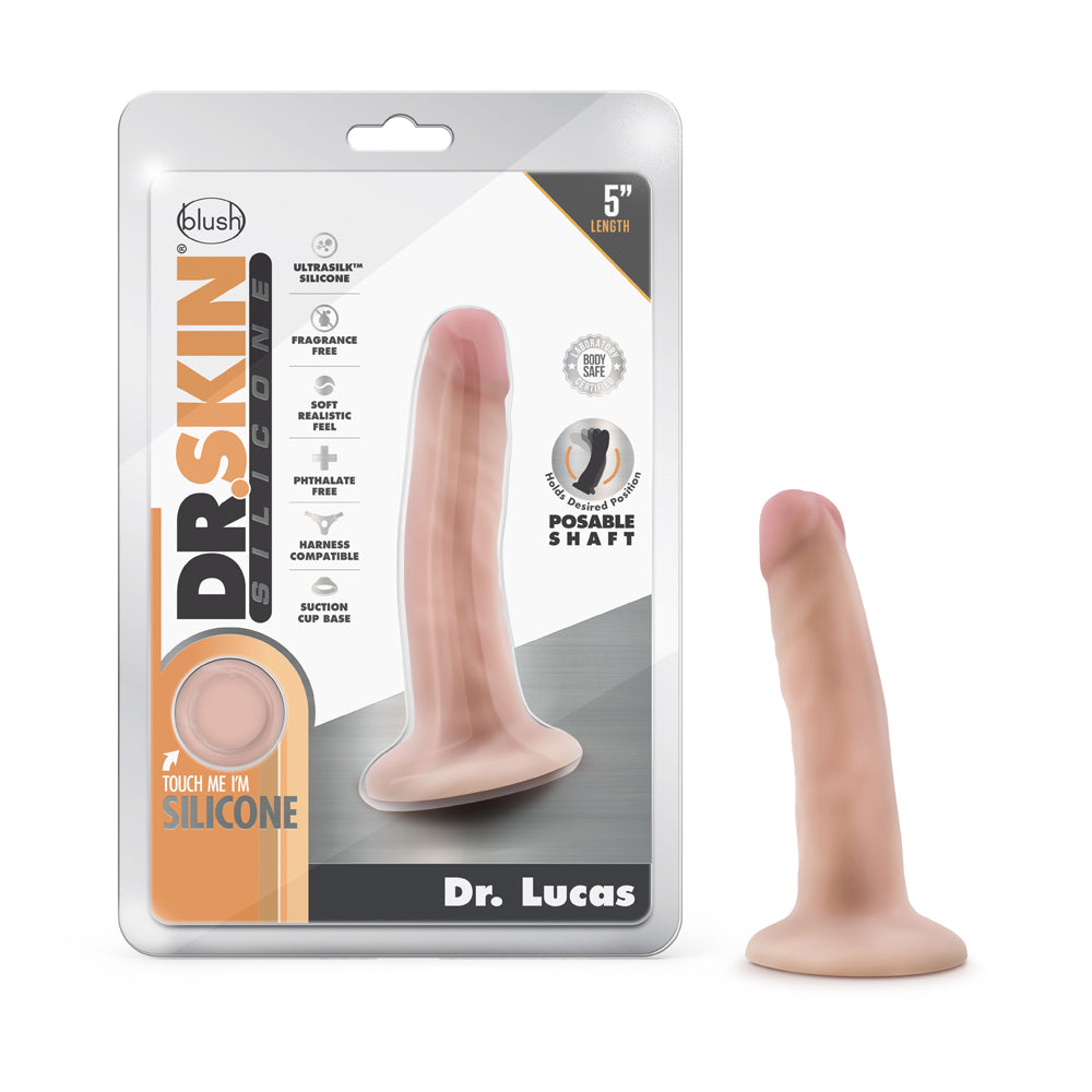 Dr. Skin Silicone Dr. Lucas 5.5 in. Posable Dildo Beige