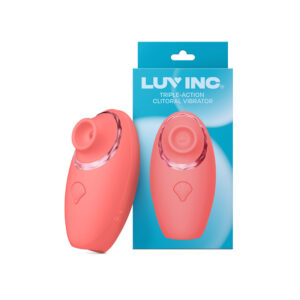 Luv Inc Tv11 Triple-Action Clitoral Vibrator Rechargeable Silicone 3-in-1 Stimulator Coral