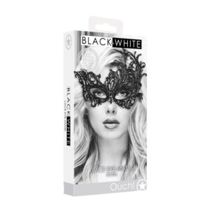 Ouch! Black & White Royal Lace Eye Mask Black
