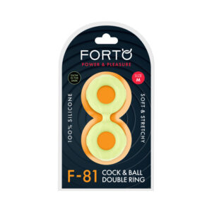 Forto F-81 Liquid Silicone Cock & Ball Double Ring Medium Glow