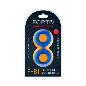 Forto F-81 Liquid Silicone Cock & Ball Double Ring Large Blue