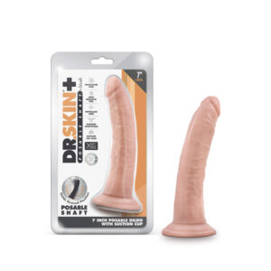 Dr. Skin Plus Realistic 7 in. Triple Density Posable Dildo Beige