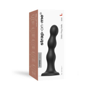 Strap-On-Me Hybrid Collection Silicone Dildo Plug Balls Black Large