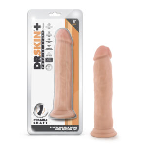 Dr. Skin Plus Thick 9 in. Triple Density Posable Dildo Beige