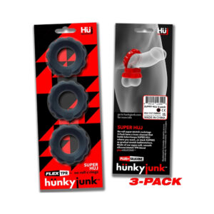 Hunkyjunk SuperHuj 3-Pack Cockrings Tar Ice