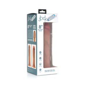 Curve Toys Jock Dual Density 8 in. Silicone Dildo with Suction Cup Light