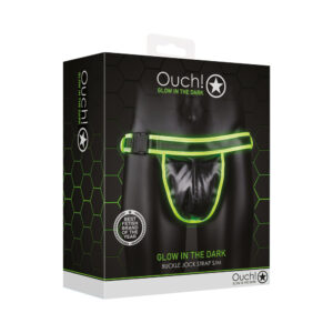 Ouch! Glow in the Dark Buckle Jock Strap Neon Green S/M