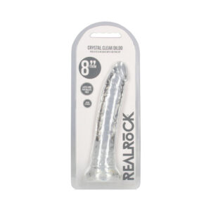 RealRock Crystal Clear Slim 8 in. Dildo Clear