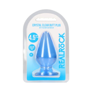 RealRock Crystal Clear 4.5 in. Anal Plug Blue