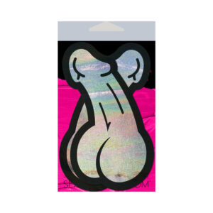 Pastease Penis: Holographic Silver Dick Nipple Pasties
