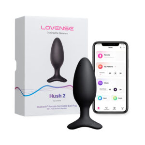 Lovense Hush 2 Bluetooth Remote-Controlled Vibrating Butt Plug Medium 1.75 in.