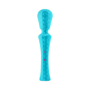 FemmeFunn Ultra Wand XL Rechargeable Flexible Textured Silicone Vibrator Turquoise