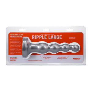 Tantus Ripple Large 8 in. Anal Beads Dildo Medium-Firm Silver