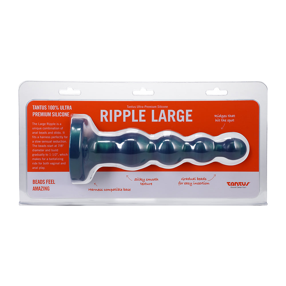 Tantus Ripple Large 8 in. Anal Beads Dildo Medium-Firm Malachite