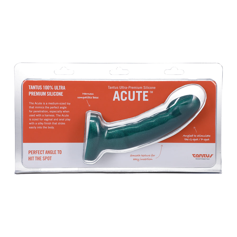 Tantus Acute 5.5 in. Curved Dildo Medium-Firm Emerald