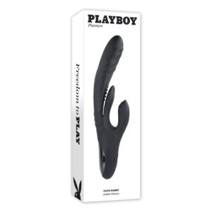 Playboy Rapid Rabbit Rechargeable Silicone Dual Stimulation Vibrator Black