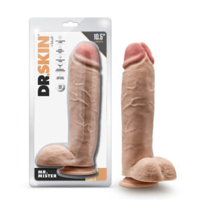 Dr. Skin Mr. Mister Realistic 10.5 in. Dildo with Balls Beige