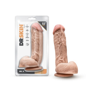 Dr. Skin Mr. D Realistic 8.5 in. Dildo with Balls Beige
